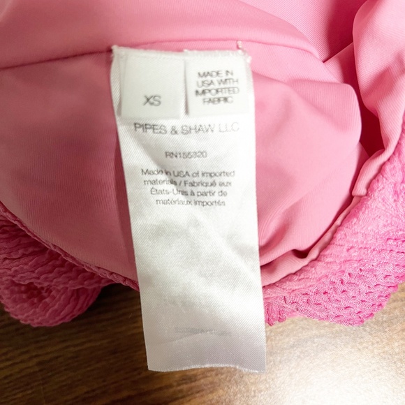 Veronica Beard Salis swimsuit one piece pink textured deep V Halter Tie Size XS - Picture 12 of 15